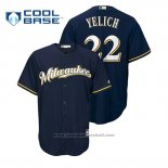 Maglia Baseball Uomo Milwaukee Brewers Christian Yelich Cool Base Alternato Blu