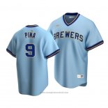 Maglia Baseball Uomo Milwaukee Brewers Manny Pina Cooperstown Collection Road Blu