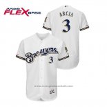 Maglia Baseball Uomo Milwaukee Brewers Orlando Arcia Autentico Flex Base Bianco