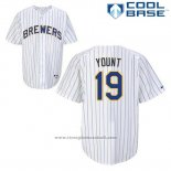 Maglia Baseball Uomo Milwaukee Brewers Robin Yount 19 Bianco Cool Base