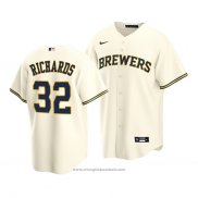 Maglia Baseball Uomo Milwaukee Brewers Trevor Richards Replica Crema