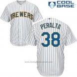 Maglia Baseball Uomo Milwaukee Brewers Wily Peralta Bianco Autentico Collection Cool Base