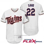 Maglia Baseball Uomo Minnesota Twins 2017 Postseason Miguel Sano Bianco Flex Base