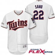 Maglia Baseball Uomo Minnesota Twins 2017 Postseason Miguel Sano Bianco Flex Base