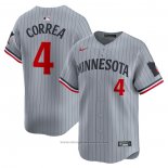 Maglia Baseball Uomo Minnesota Twins Carlos Correa Road Limited Grigio