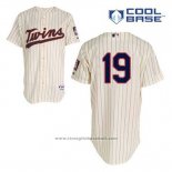 Maglia Baseball Uomo Minnesota Twins Kennys Vargas 19 Crema Alternato Cool Base