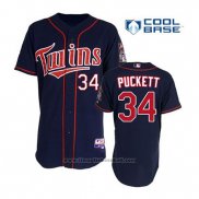 Maglia Baseball Uomo Minnesota Twins Kirby Puckett 34 Blu Alternato Home Cool Base