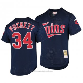 Maglia Baseball Uomo Minnesota Twins Kirby Puckett Cooperstown Collection Batting Practice Mesh Blu