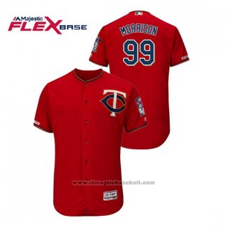 Maglia Baseball Uomo Minnesota Twins Logan Morrison 150 Anniversario Autentico Flex Base Rosso