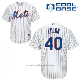 Maglia Baseball Uomo New York Mets Bartolo Colon 40 Bianco Home Cool Base