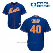 Maglia Baseball Uomo New York Mets Bartolo Colon 40 Blu Alternato Home Cool Base