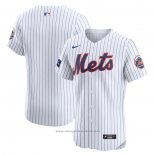 Maglia Baseball Uomo New York Mets Home Elite Patch Bianco