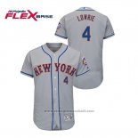 Maglia Baseball Uomo New York Mets Jed Lowrie 150 Anniversario Autentico Flex Base Grigio