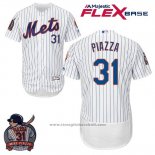 Maglia Baseball Uomo New York Mets Mike Piazza Bianco Flex Base With Piazza