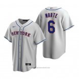Maglia Baseball Uomo New York Mets Starling Marte Replica Road Grigio