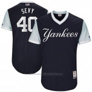 Maglia Baseball Uomo New York Yankees 2017 Little League World Series Luis Severino Blu