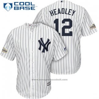 Maglia Baseball Uomo New York Yankees 2017 Postseason Chase Headley Bianco Cool Base