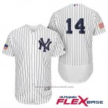 Maglia Baseball Uomo New York Yankees 2017 Stelle e Strisce Starlin Castro Bianco Flex Base