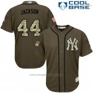 Maglia Baseball Uomo New York Yankees 44 Reggie Jackson Verde Salute To Service Cool Base