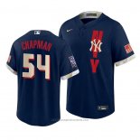Maglia Baseball Uomo New York Yankees Aroldis Chapman 2021 All Star Replica Blu