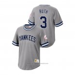 Maglia Baseball Uomo New York Yankees Babe Ruth Cooperstown Collection Grigio