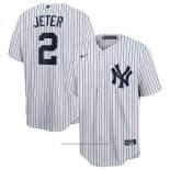 Maglia Baseball Uomo New York Yankees Derek Jeter Primera Replica Bianco
