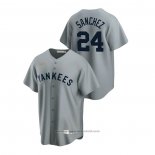 Maglia Baseball Uomo New York Yankees Gary Sanchez Cooperstown Collection Road Grigio