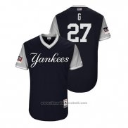 Maglia Baseball Uomo New York Yankees Giancarlo Stanton 2018 LLWS Players Weekend G Blu