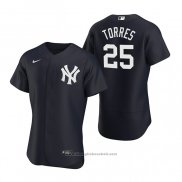 Maglia Baseball Uomo New York Yankees Gleyber Torres Autentico Alternato 2020 Blu