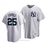Maglia Baseball Uomo New York Yankees Gleyber Torres Cooperstown Collection Primera Bianco