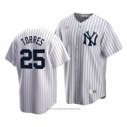 Maglia Baseball Uomo New York Yankees Gleyber Torres Cooperstown Collection Primera Bianco