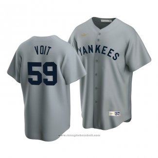 Maglia Baseball Uomo New York Yankees Luke Voit Cooperstown Collection Road Grigio