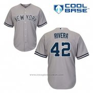 Maglia Baseball Uomo New York Yankees Mariano Rivera 42 Grigio Cool Base