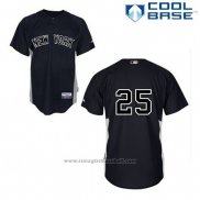 Maglia Baseball Uomo New York Yankees Mark Teixeira 25 Nero Cool Base