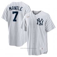 Maglia Baseball Uomo New York Yankees Mickey Mantle Primera Cooperstown Collection Bianco