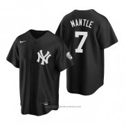 Maglia Baseball Uomo New York Yankees Mickey Mantle Replica Nero