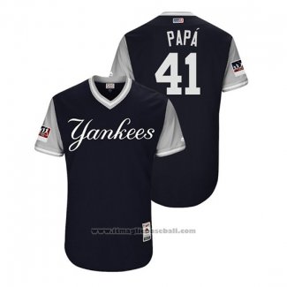 Maglia Baseball Uomo New York Yankees Miguel Andujar 2018 LLWS Players Weekend Papa Blu