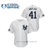 Maglia Baseball Uomo New York Yankees Miguel Andujar 2019 London Series Cool Base Bianco