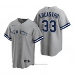 Maglia Baseball Uomo New York Yankees Tim Locastro Replica Road Grigio
