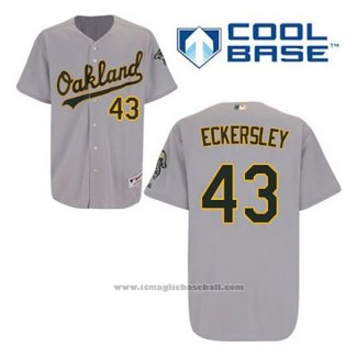 Maglia Baseball Uomo Oakland Athletics Dennis Eckersley 43 Grigio Cool Base