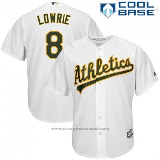 Maglia Baseball Uomo Oakland Athletics Jed Lowrie Bianco Cool Base