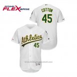 Maglia Baseball Uomo Oakland Athletics Jharel Cotton 150 Anniversario Autentico Flex Base Bianco