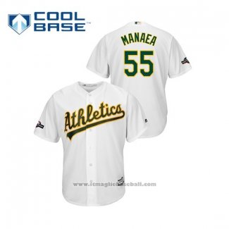 Maglia Baseball Uomo Oakland Athletics Sean Manaea 2019 Postseason Cool Base Bianco