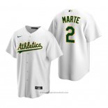 Maglia Baseball Uomo Oakland Athletics Starling Marte Replica Home Bianco