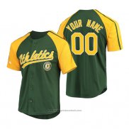 Maglia Baseball Uomo Personalizzate Oakland Athletics Replica Button Down Raglan Verde