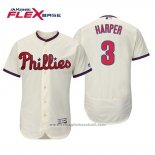 Maglia Baseball Uomo Philadelphia Phillies Bryce Harper Flex Base Autentico Collezione Alternato 2019 Crema