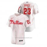 Maglia Baseball Uomo Philadelphia Phillies Jay Bruce Autentico Bianco