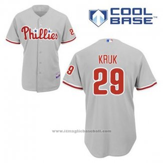 Maglia Baseball Uomo Philadelphia Phillies John Kruk 29 Grigio Cool Base