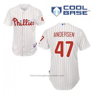 Maglia Baseball Uomo Philadelphia Phillies Larry Andersen 47 Bianco Home Cool Base