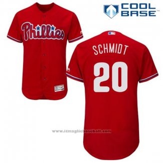 Maglia Baseball Uomo Philadelphia Phillies Mike Schmidt Rosso Cool Base